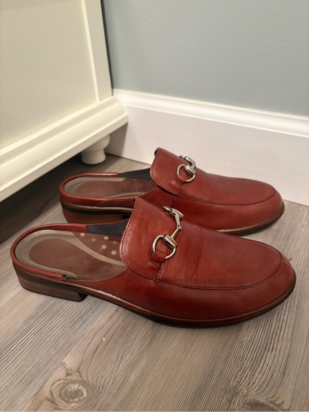 NAOT Halny Leather Buckle Mule Chestnut Brown EU 40 US 9-9.5 women’s